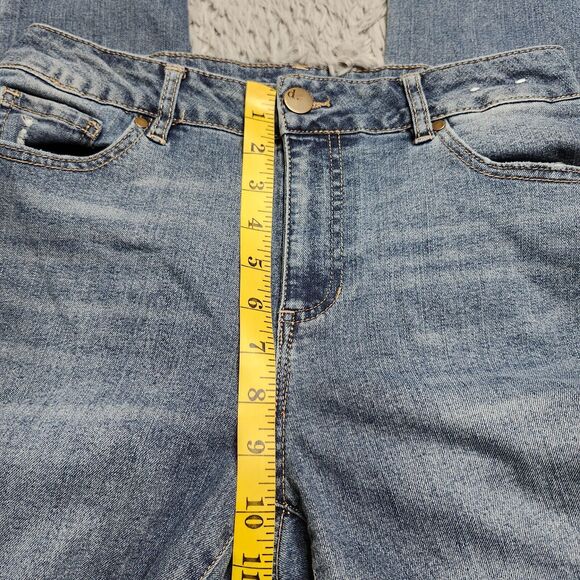 D Jeans Womens Size‎ 6 30x29 Blue Mid Rise Skinny Stretch Distressed Denim D. - Picture 6 of 15